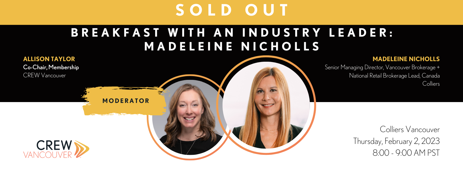 CREW Vancouver Event Breakfast with an Industry Leader Madeleine Nicholls 2023 02 02 WEB SOLD OUT V2